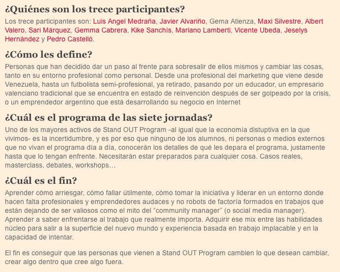 Finalistas Stand OUT Program