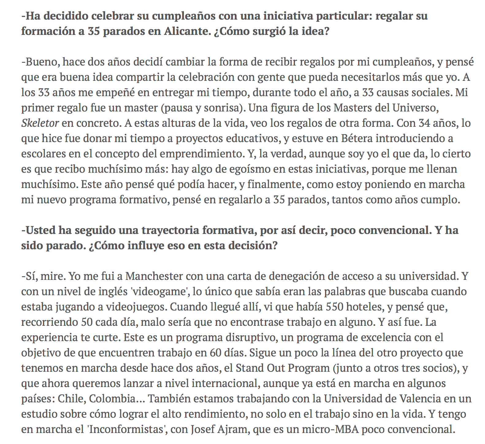 programa de excelencia para desempleados Isra García