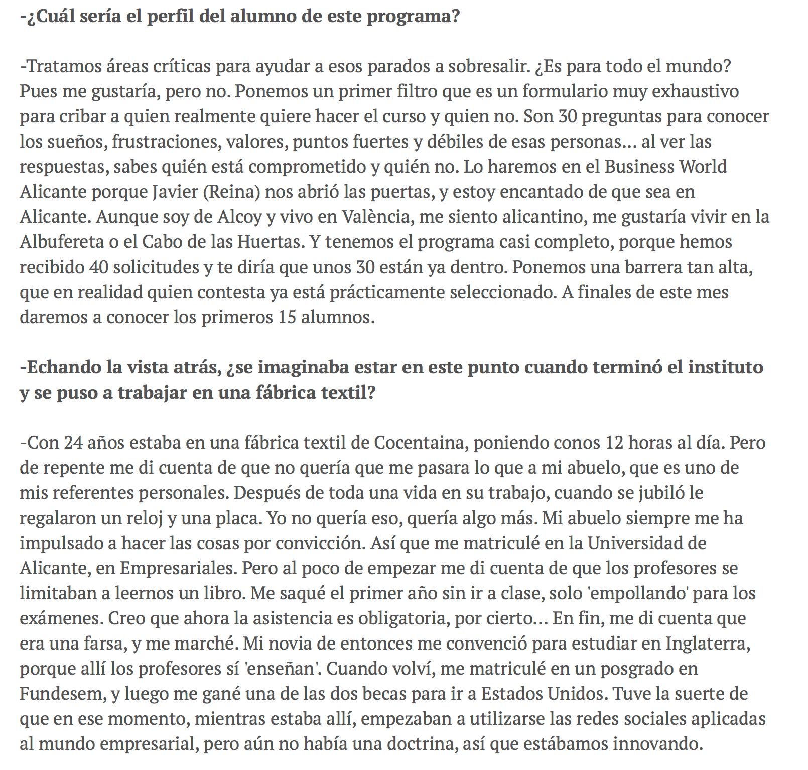 programa de excelencia para desempleados Isra García