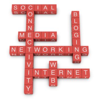 Social networking and internet concept crossword