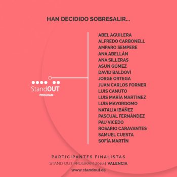 Los 18 finalistas de Stand OUT Program 2016 - edición Valencia